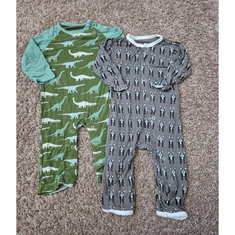 Kickee pants bamboo footies size 0-3 & 3-6 months